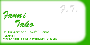 fanni tako business card